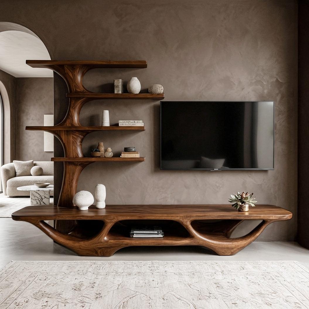 Contemporary Tree Form TV Console For Living Room Decor