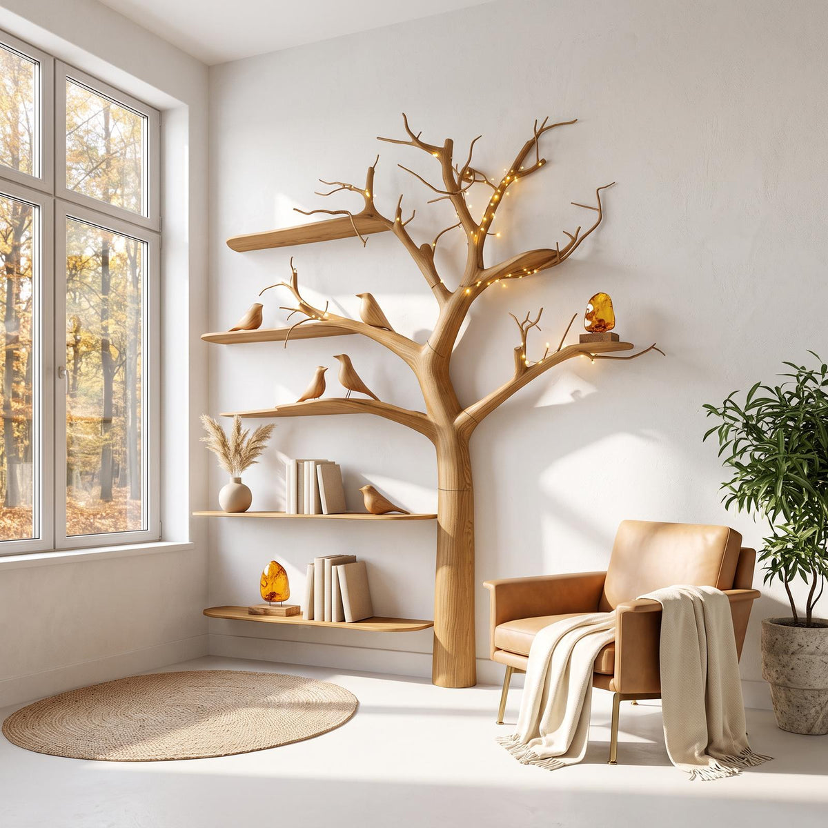Rustic Tree Bookcase Bedroom Kids Room