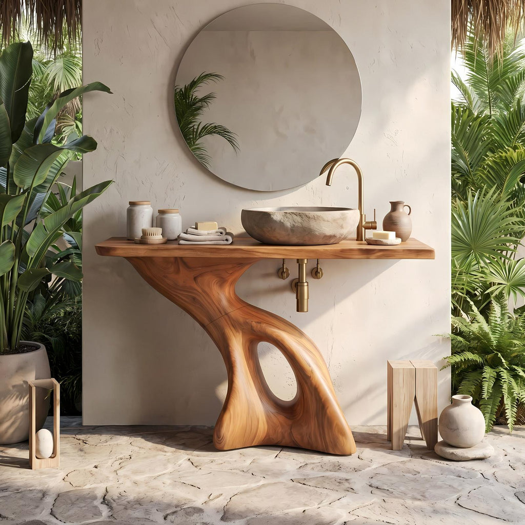 Rustic Solid Vanity For Vintage Bathroom Styling SILDTTNBRV009
