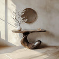 Rustic Solid Wood Console Table Narrow Mini Handmade Side Table
