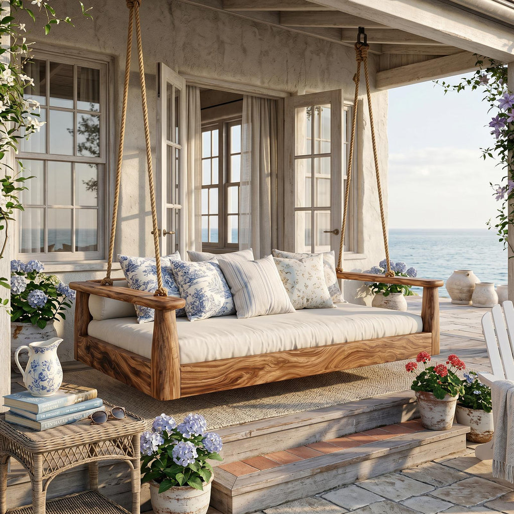 Coastal Porch Hanging Daybed Swing Seaside Cottage Retreat SILDTTRSWI005
