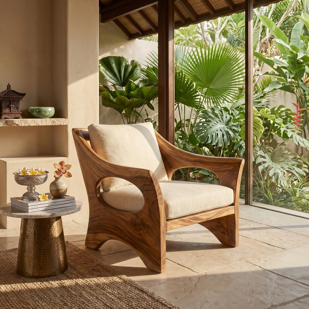 Sculptural Wooden Rocking Chair Modern Villa Interior SILDTTRCHR017