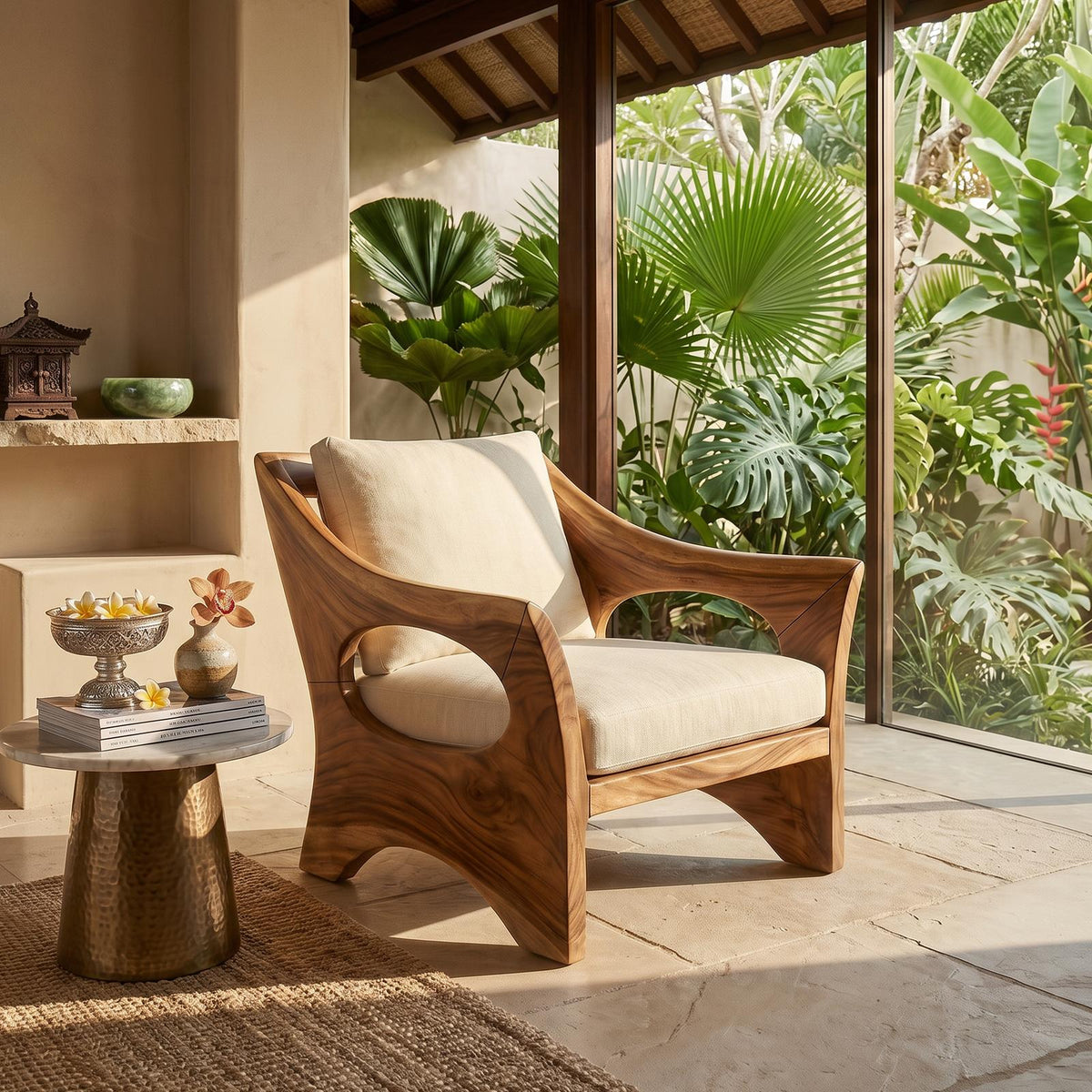Sculptural Wooden Rocking Chair Modern Villa Interior SILDTTRCHR017