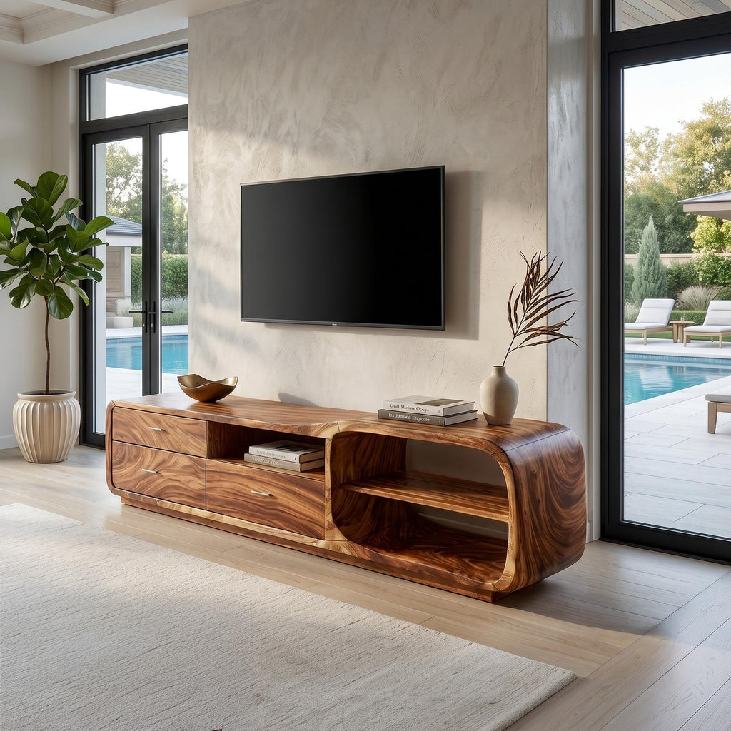 Curved Organic TV Stand Designer Residence SILDTTRTVC107