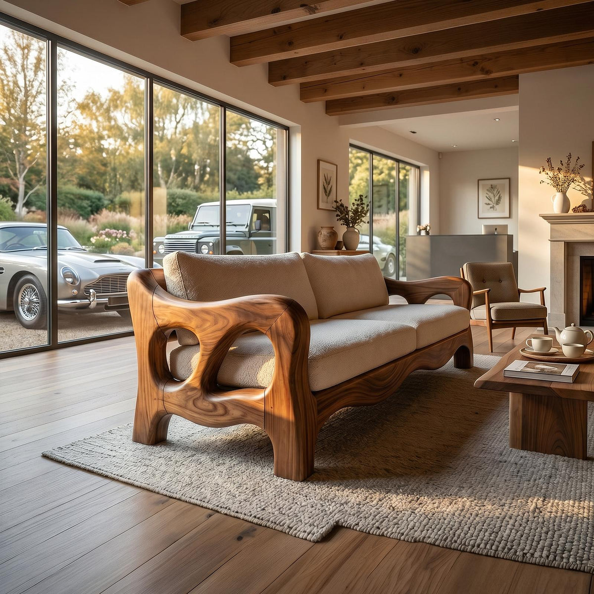 Architectural Sculptural Sofa Luxury Family Room SILDTTRSFA010