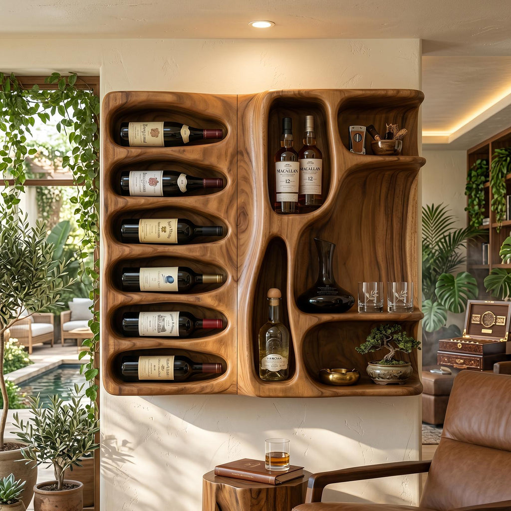 Modern Mountain Silhouette Wine Holder For Living Room