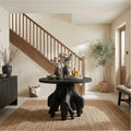 Organic Sculptural Foyer Table, Solid Wood Round Entryway Accent Table for Living Room