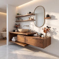 Handcrafted Mid Century Floating Vanity Primary Ensuite