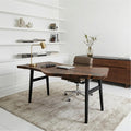 Modern Work Desk, Solid Wood Writing Table, Home Office computer & Study Room Desk Workstation