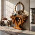 Rustic Halloween Console Table With Sculptural Bat Wing Design For Entryway And Living Room