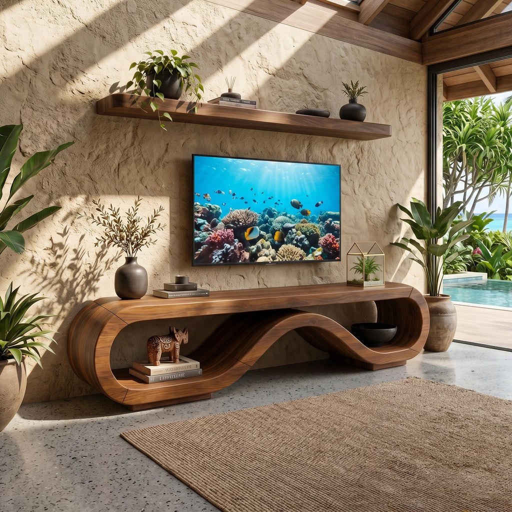 Organic Modern Media Cabinet Artisan Craftsmanship