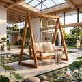 Luxury Wooden Swing Sofa Water Garden Retreat