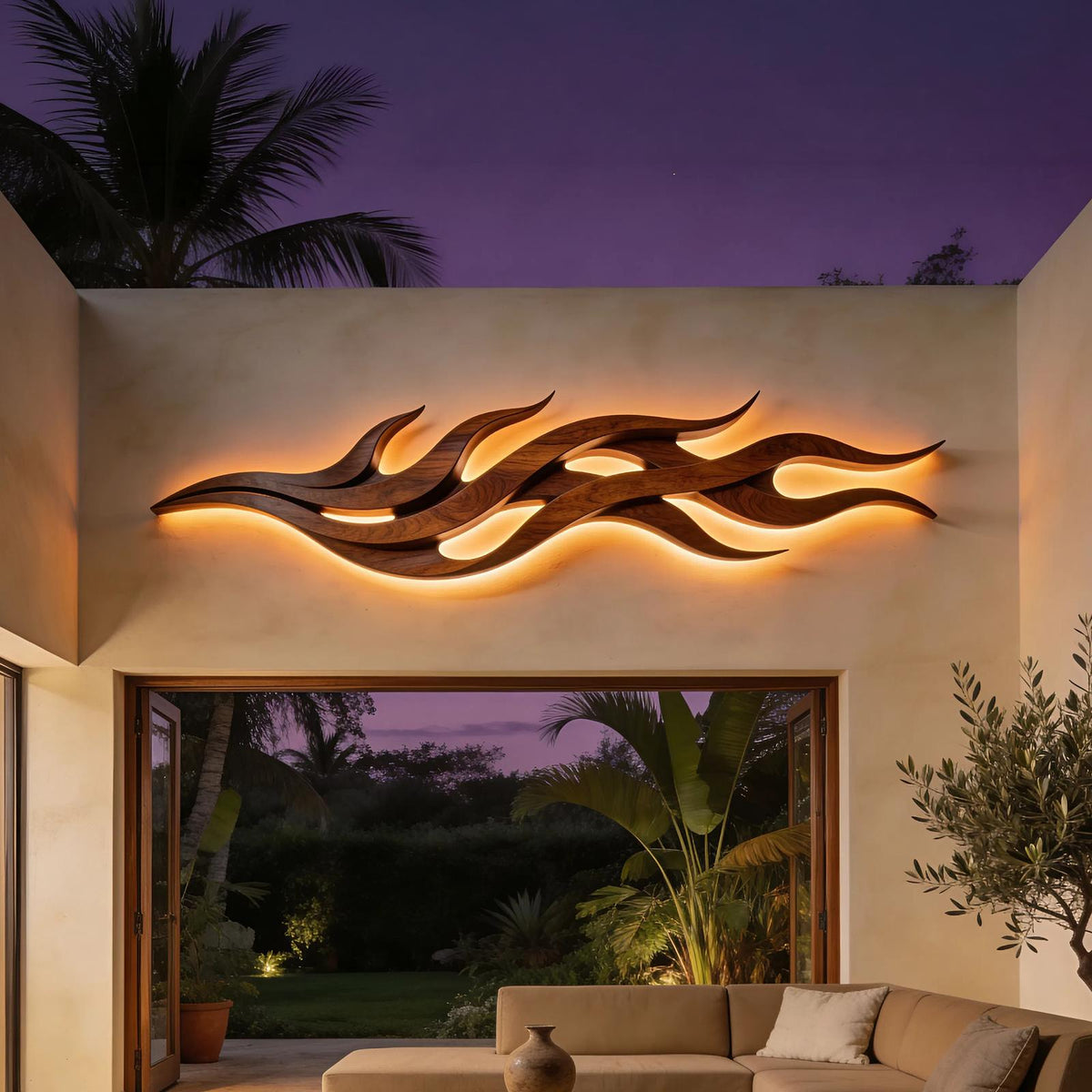 Contemporary Dimensional Wood Wall Art, Modern 3D Abstract Wall Decor Panel for Executive Office and Boardroom