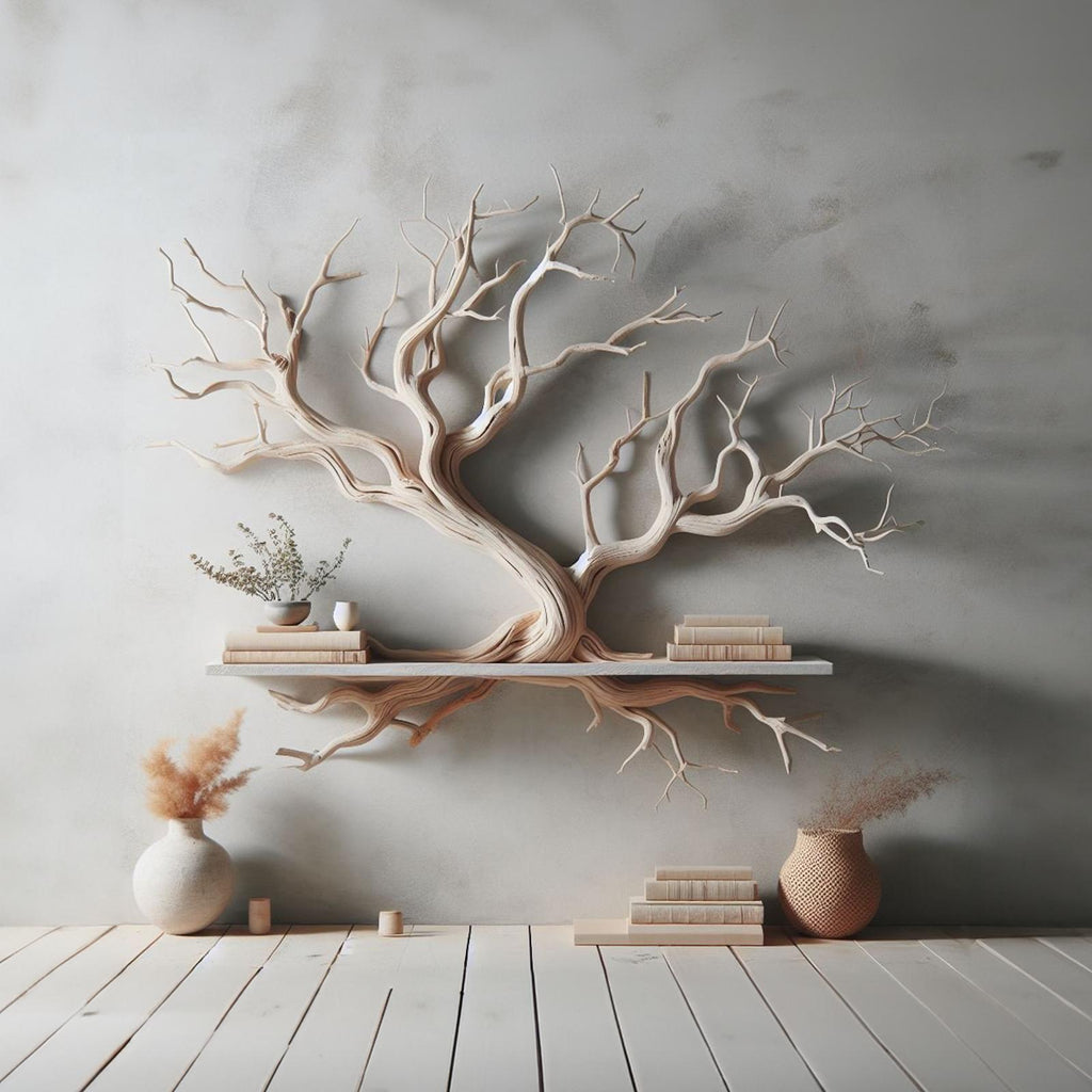 Tree Branch Floating Shelf Driftwood Mini Bookcase