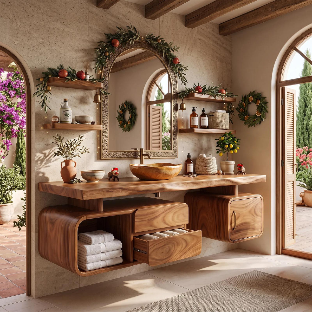 Handcrafted Organic Modern Christmas Vanity Beach Retreat