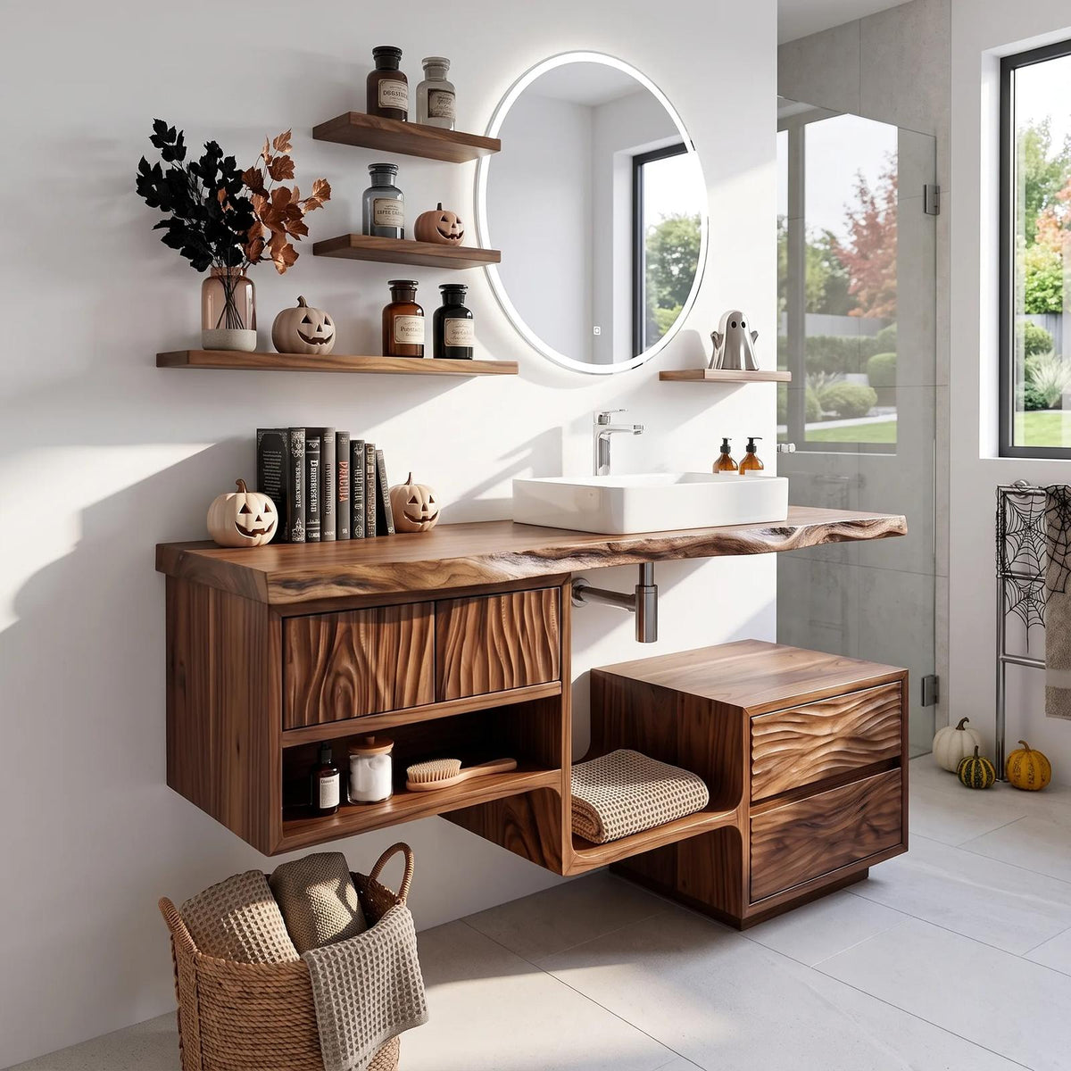 Mid Century Pumpkin Bathroom Vanity Modern Ensuite