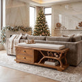 Modern Christmas Storage Bench Reindeer Living Room Decor