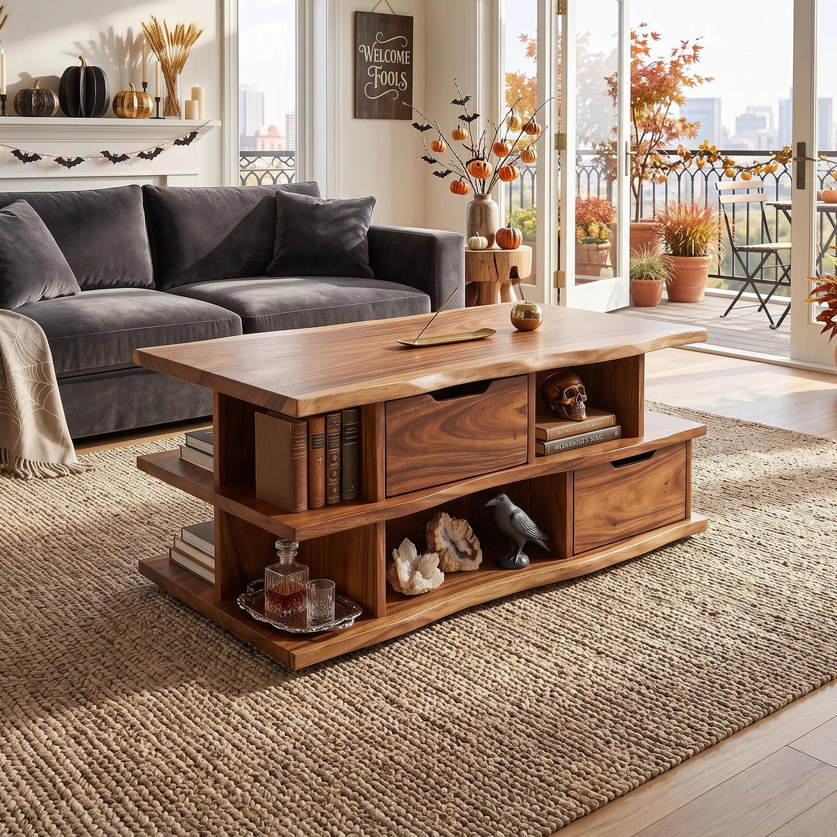 Mid Century Halloween Storage Coffee Table Great Room