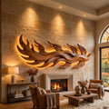Minimalist Dimensional Wood Wall Art, Modern 3D Abstract Wall Decor Panel for Luxury Hotel Suite and Lounge