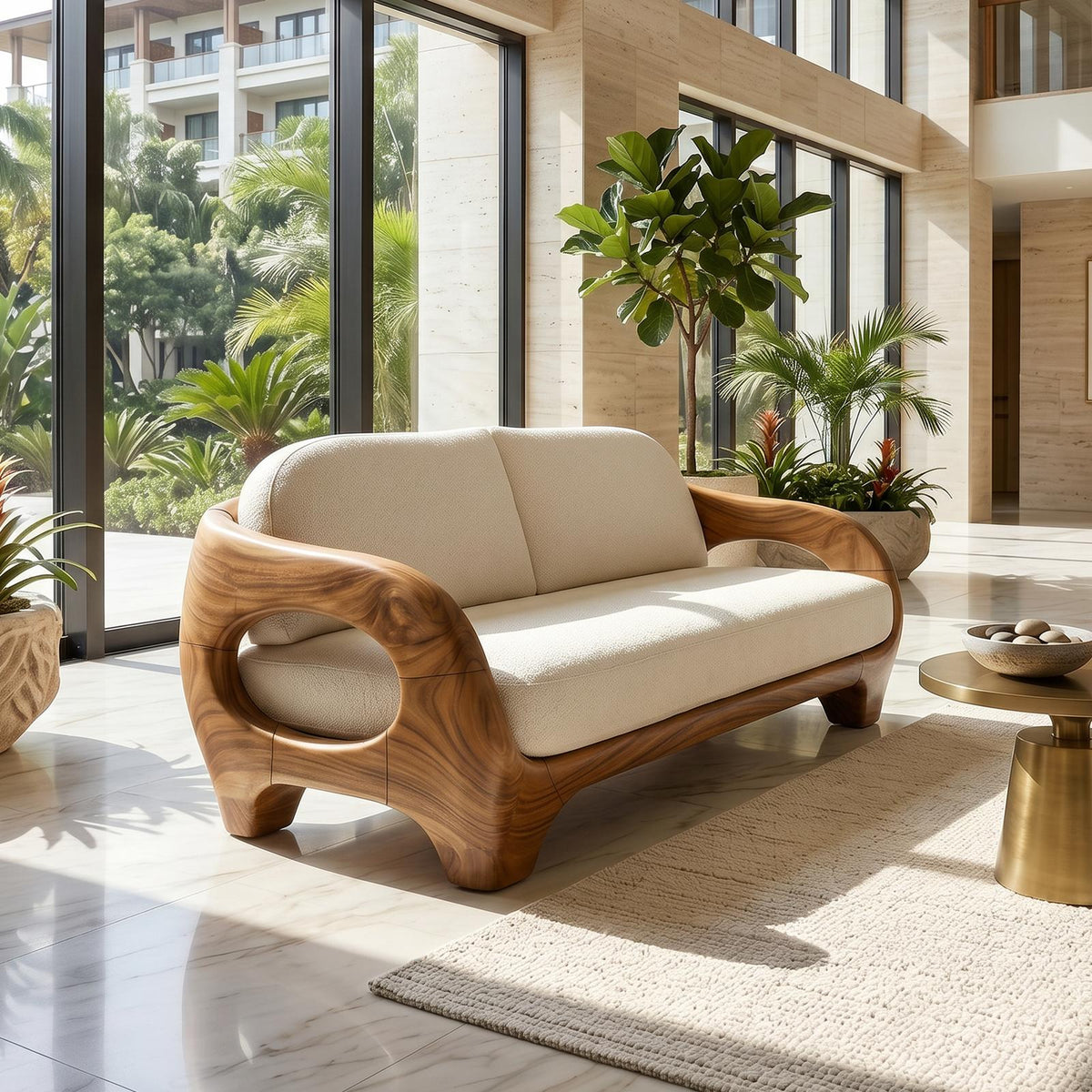Sculptural Organic Wood Sofa For Contemporary Villa Lounge SILDTTRSFA016