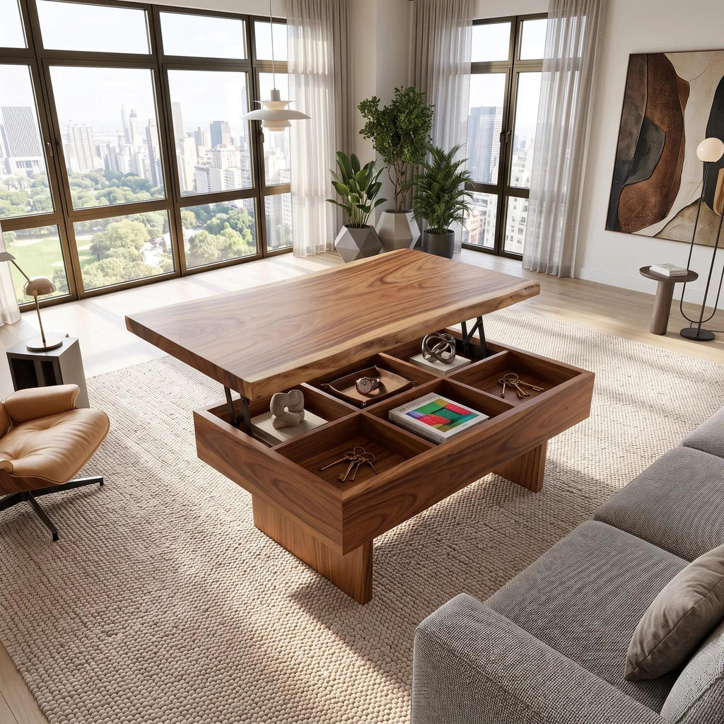 Contemporary Storage Lift Top Coffee Table City Apartment