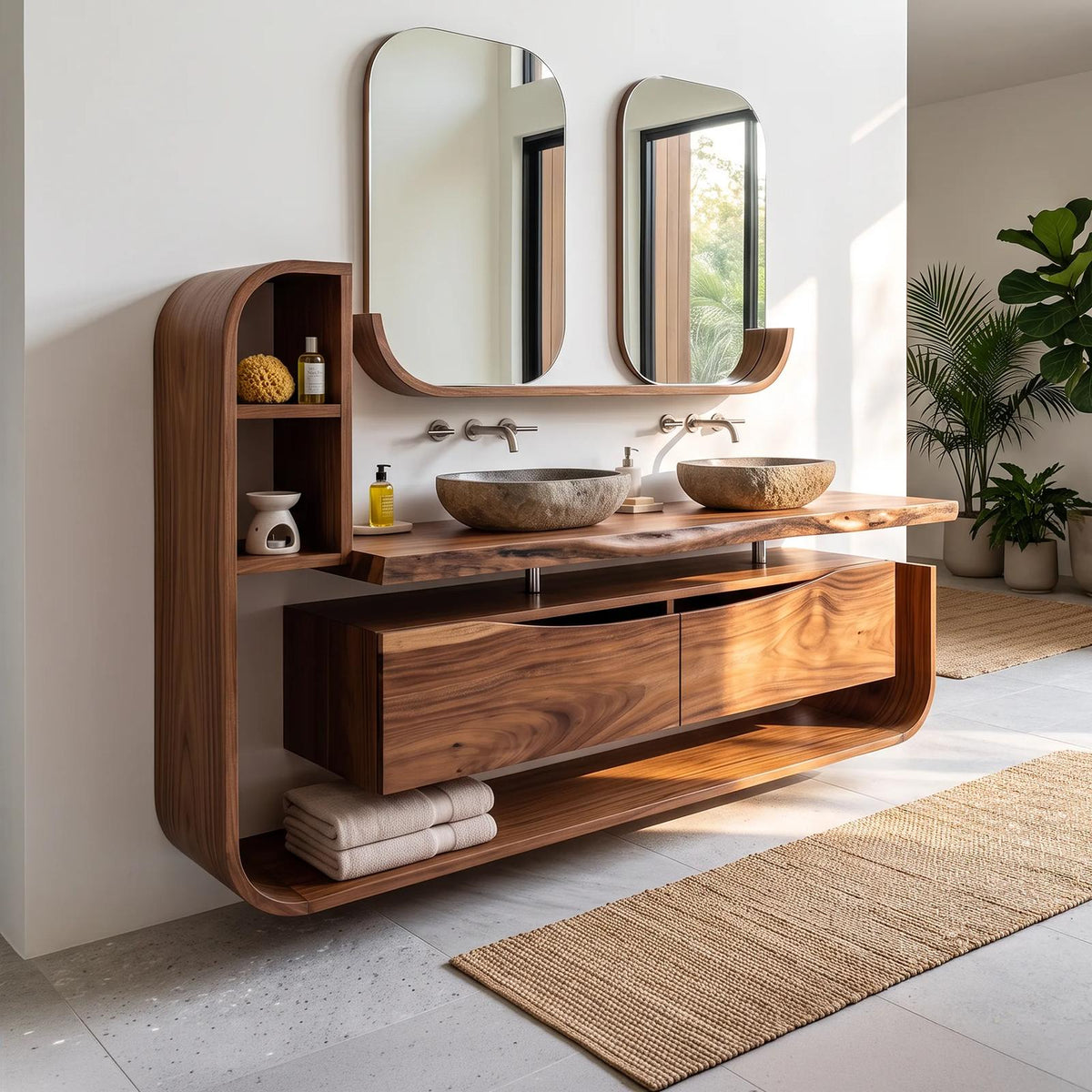 Handcrafted Organic Floating Bathroom Vanity Luxury Ensuite