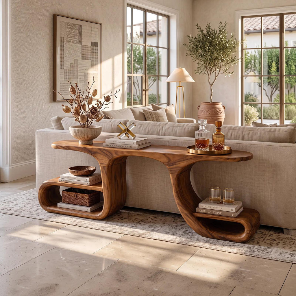 Contemporary Flowing Console Table For Modern Living Space SILDTTNCS194