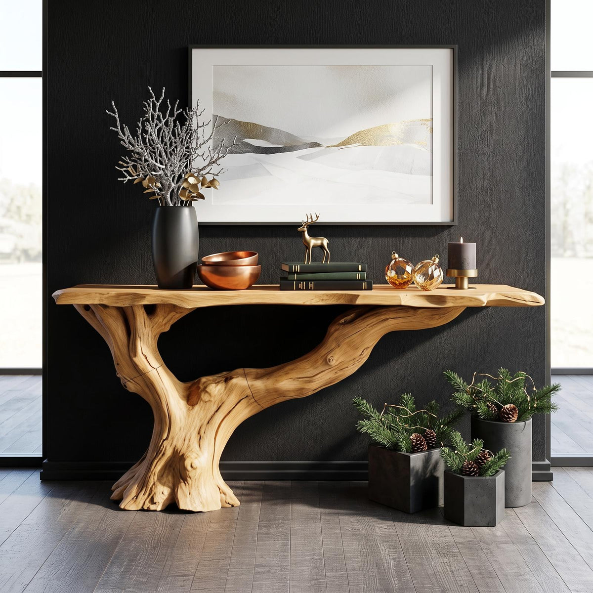 Console Table Solid Wood Farmhouse Entryway Gift