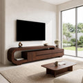 Modern Sculpted TV Console With Open Frame For Living Room