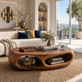 Handcrafted Wooden Coffee Table with Flow Legs, Unique Modern Organic Center Table for Living Room, Model