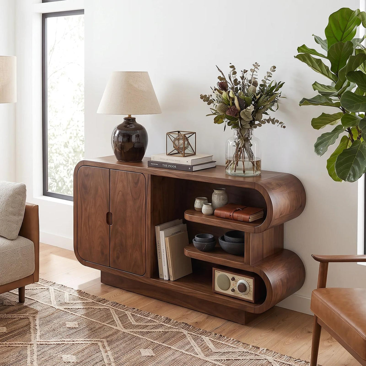 Organic Modern Storage Credenza Living Room