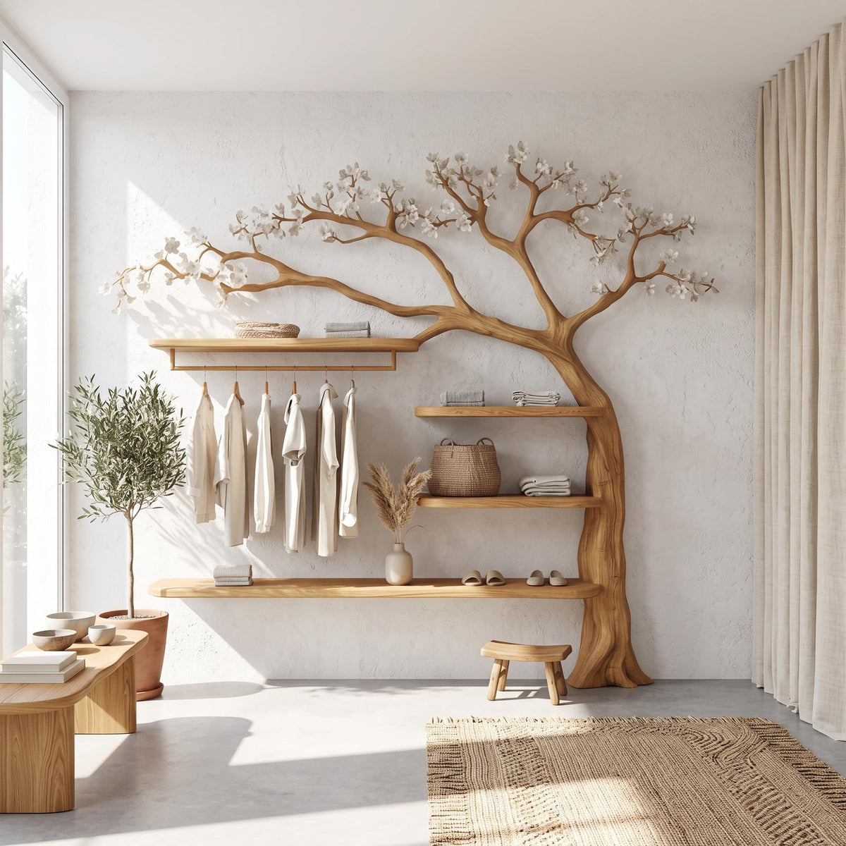 Mid Century Tree Coat Rack Living Room