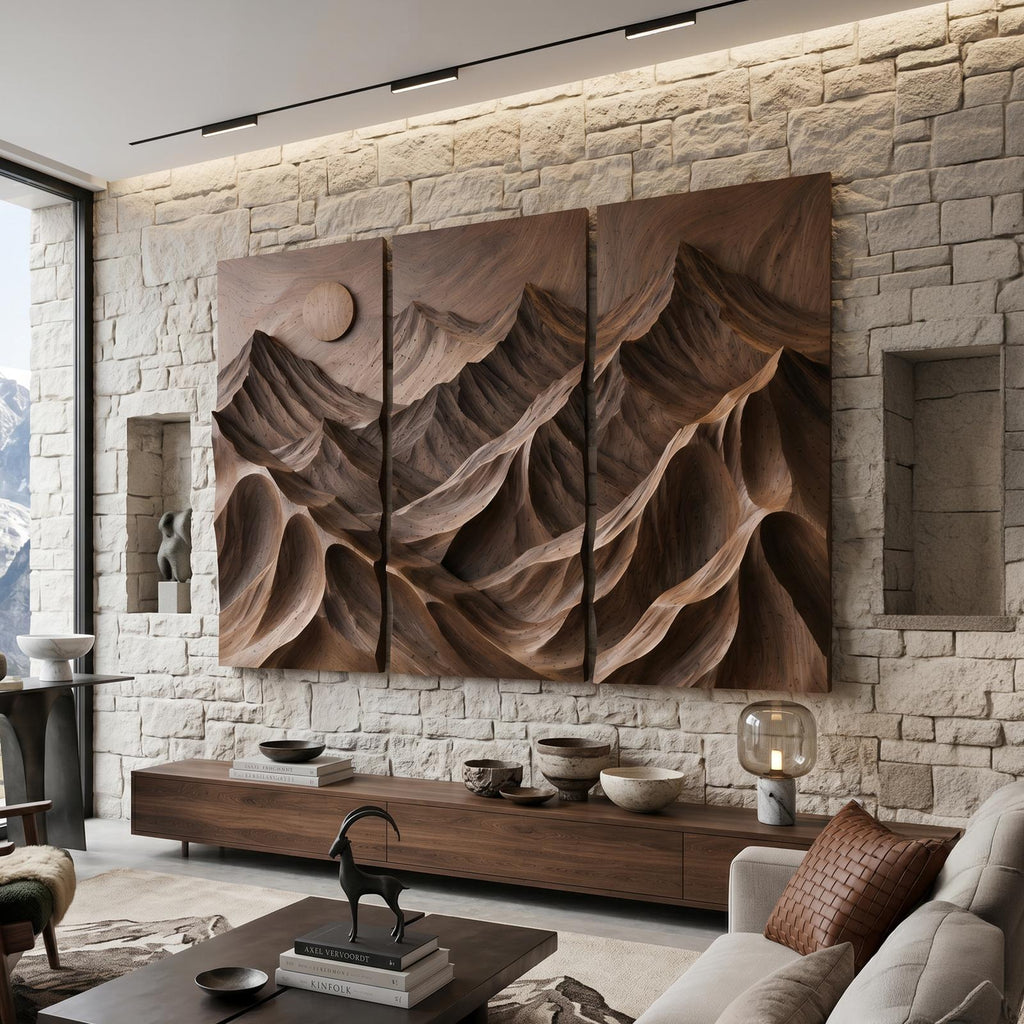 Contemporary Mountain Panel Wall Art For Modern Interior SILDTTNWA179