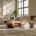 Spry Interior Organic Modern Wooden Daybed, Minimalist Luxury Lounge Sofa Bed for Living Room & Studio, SILDTTRDB002