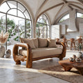 Contemporary Lounge Sofa Frame With Sculptural Wooden Base For Living Room
