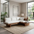 Modern L Shaped Sofa Integrated Shelving For Living Room