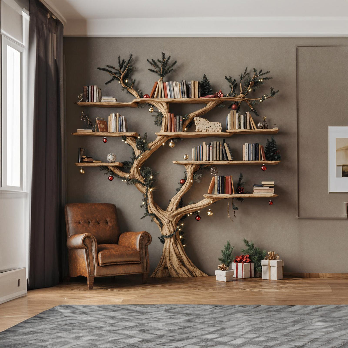 Tree Floating Bookshelf Driftwood Shelf