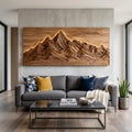 Mountain Peak Wood Wall Art, Handcrafted 3D Layered Carved Forest Wooden Panel Sculpture Sign for Holiday Decor