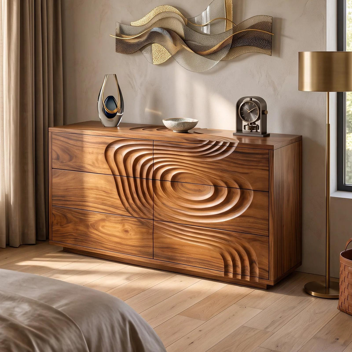 Organic Ripple Dresser For Contemporary Bedroom Interior SILDTTNDR001