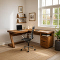 Modern L Shaped Desk With Drawers For Home Office Or Corner Workspace