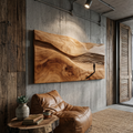 Artisan Fishing Boat Wood Wall Art, Contemporary Organic Wooden Coastal Wall Decor for Beach House & Living Room
