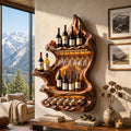 Organic Mountain Inspired Wine Shelf For Lounge Area