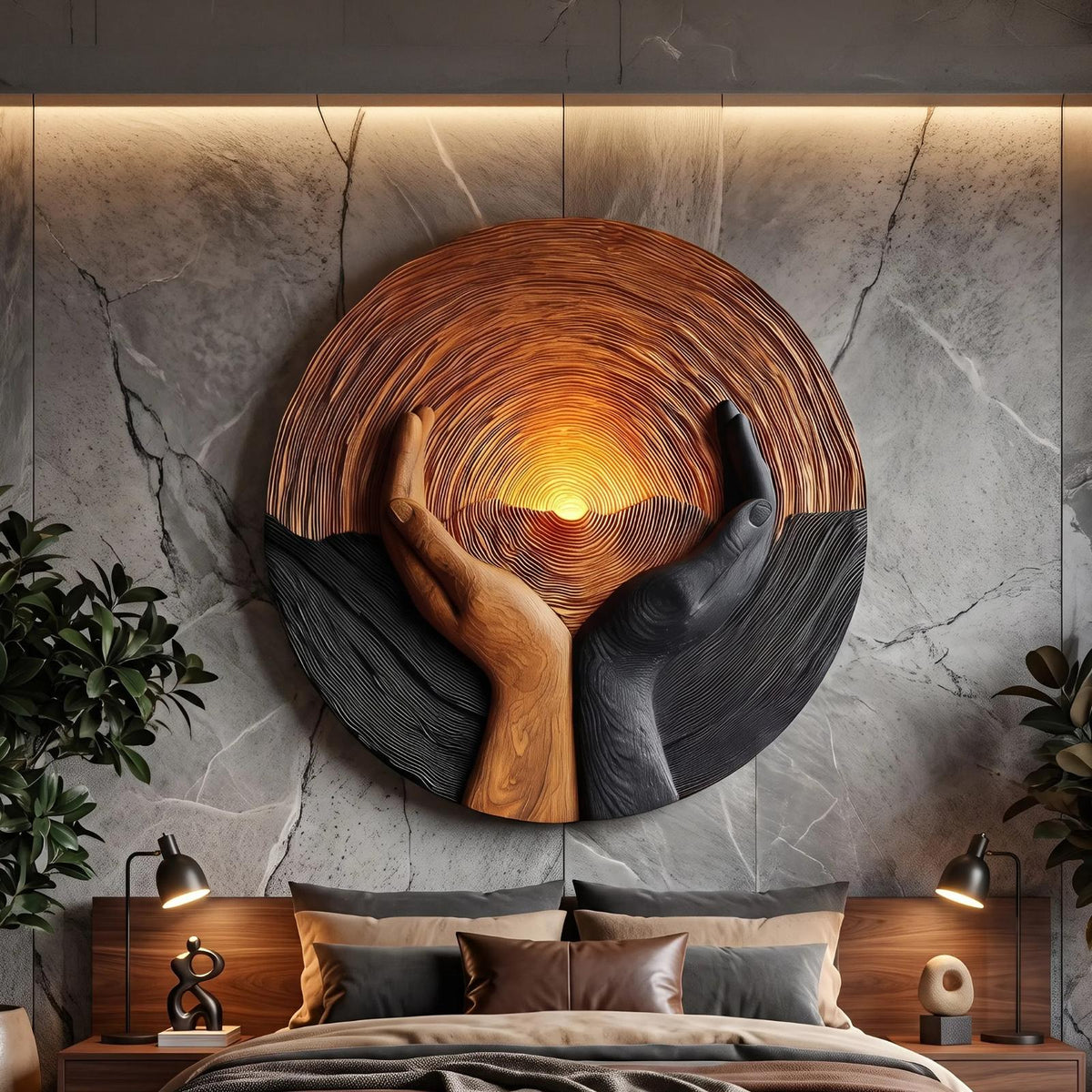 Spry Interior Handcrafted Wooden Wall Art Sculpture, Abstract Geometric Solid Wood Panel decor for Modern Living Room Accent Wall, SILDTTNWA020