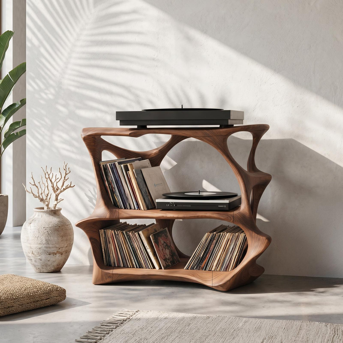 Farmhouse Wooden Media Stand Entryway Decor Charm