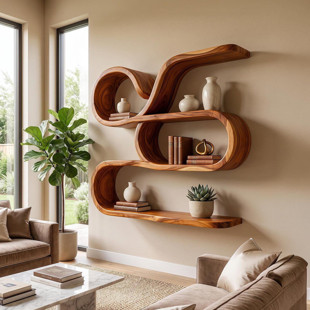Coastal Wooden Floating Storage Shelves for Bathroom SILDTTRWMS060