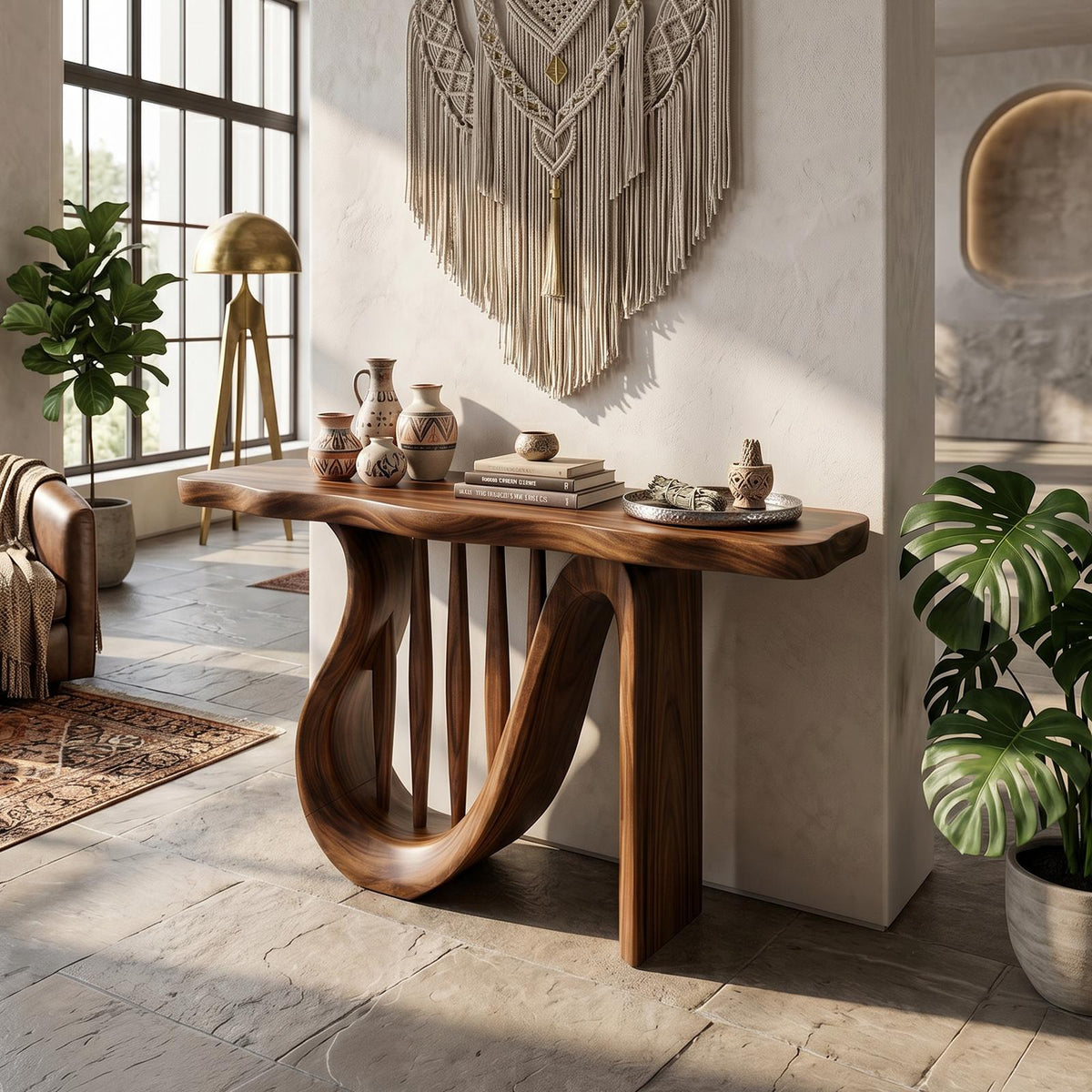 Modern Horseshoe Base Console Table Contemporary Hallway