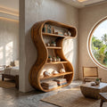 Sculptural Wooden Display Shelf For Modern Interiors