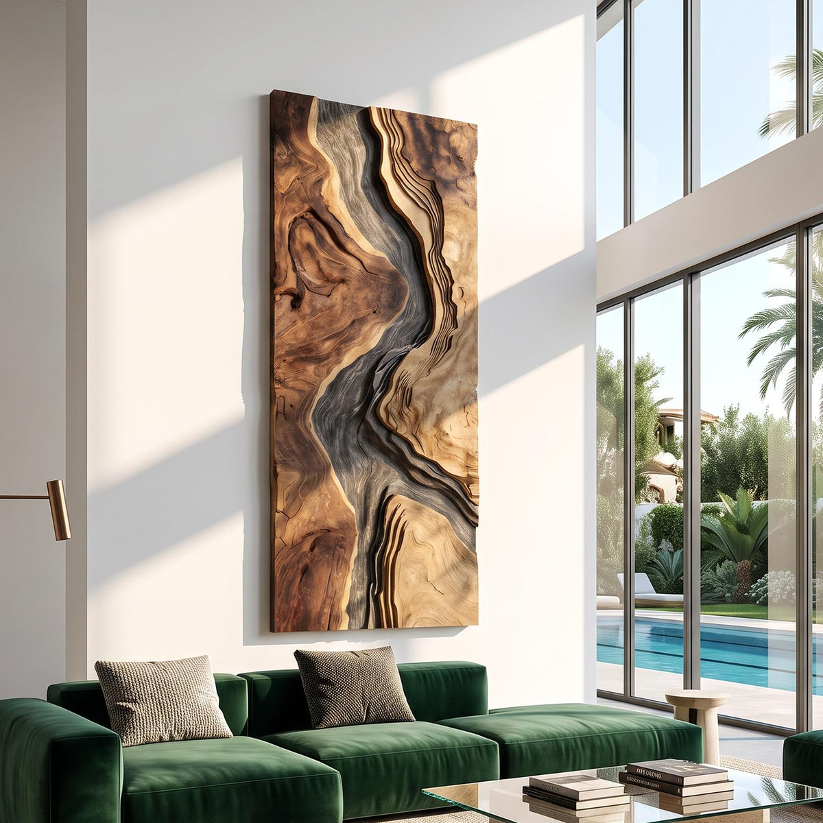 Spry Interior Handcrafted Wooden Wall Sculpture, Rustic Solid Wood 3D Wall Art Decor for Living Room & Entryway, SILDTTRWA043