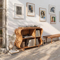 Rustic Wooden Vinyl Storage For Bedroom Display