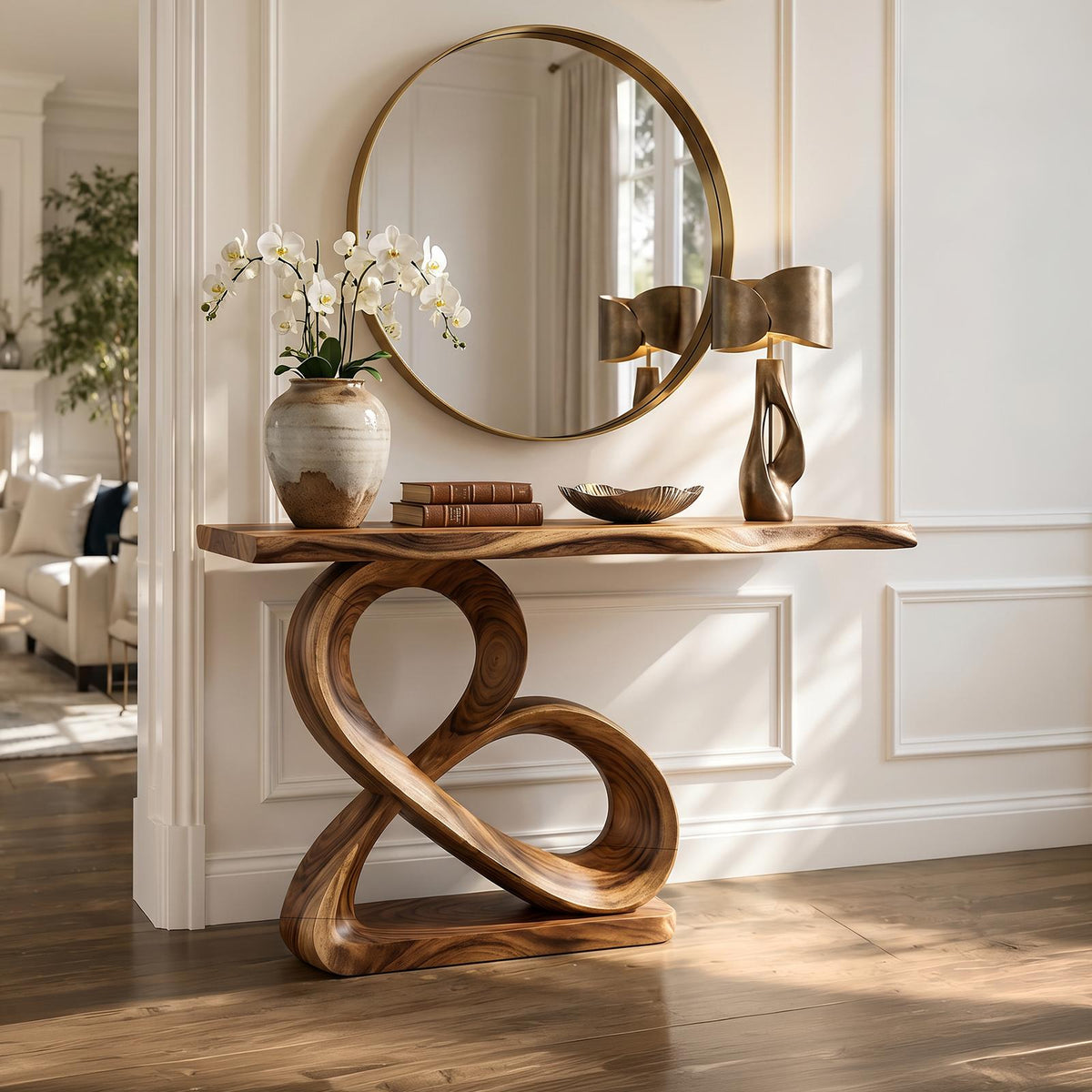 Luxury Loop Base Console Table Designer Hallway